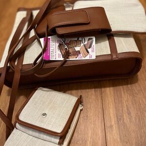 NWT BROWN STRAW TOTAL TOTE BAG